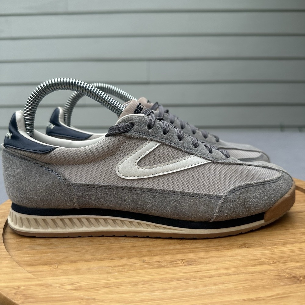 Tretorn Rawlins 2.0 Retro Sneakers Jogging Shoes Womens 7 Gray Suede Leather